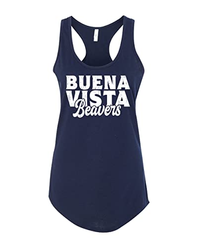 Buena Vista University Block Ladies Tank Top - Midnight Navy