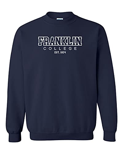 Franklin College EST One Color Crewneck Sweatshirt - Navy