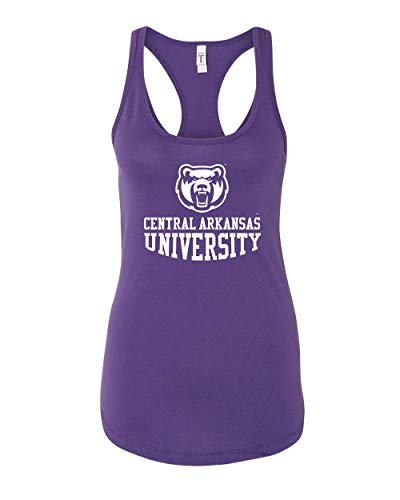 University of Central Arkansas Arched One Color Tank Top | UCA Logo Apparel Ladies Racerback - Purple Rush