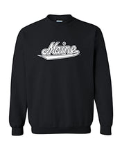 Load image into Gallery viewer, University of Maine Vintage Script Crewneck Sweatshirt - Black