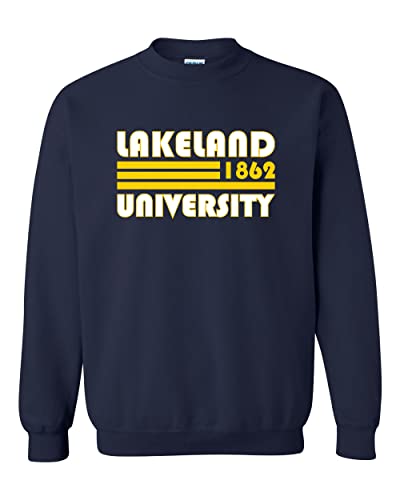Retro Lakeland University Crewneck Sweatshirt - Navy