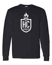 Load image into Gallery viewer, Hilbert College Shield Long Sleeve Shirt - Black