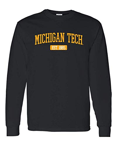 Michigan Tech EST Two Color Long Sleeve - Black
