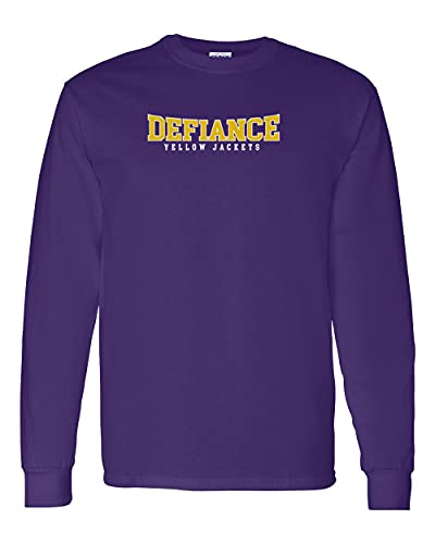 Defiance Yellow Jackets Block Two Color Long Sleeve Shirt - Purple