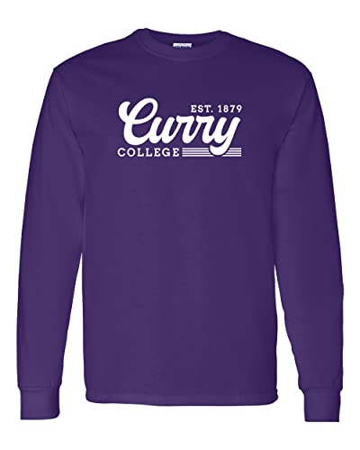 Vintage Curry College Long Sleeve Shirt - Purple