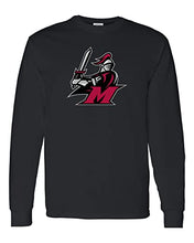 Load image into Gallery viewer, Manhattanville College Full Color Mascot Long Sleeve Shirt - Black
