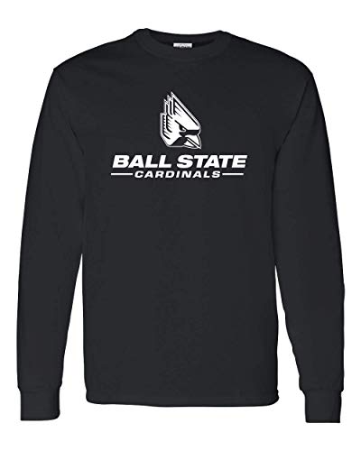 Ball State University with Logo One Color Long Sleeve - Black