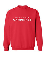 Load image into Gallery viewer, Wesleyan University Mascot Text Crewneck Sweatshirt - Red