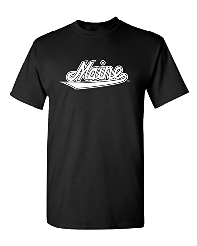 University of Maine Vintage Script T-Shirt - Black