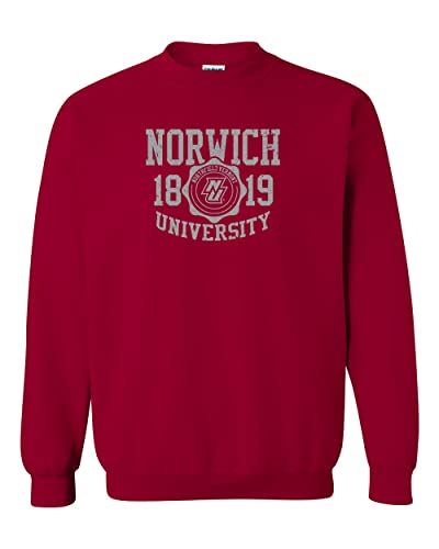 Norwich University Vintage Crewneck Sweatshirt - Cardinal Red