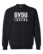 Load image into Gallery viewer, GVSU Lakers Stacked One Color Crewneck Sweatshirt - Black