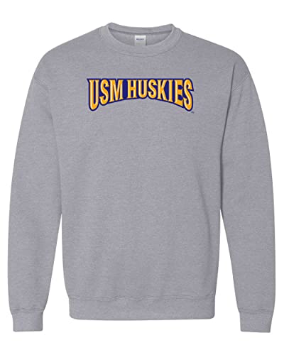 Southern Maine USM Text Crewneck Sweatshirt - Sport Grey