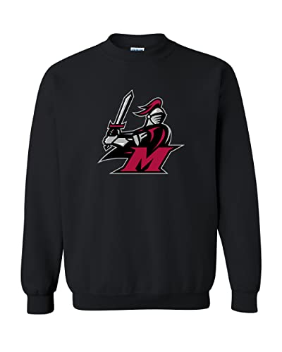 Manhattanville College Full Color Mascot Crewneck Sweatshirt - Black
