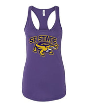 Load image into Gallery viewer, San Francisco State Full Color Gator Ladies Tank Top - Purple Rush