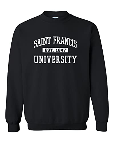 Vintage Saint Francis Est 1847 Crewneck Sweatshirt - Black