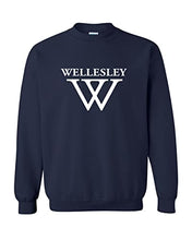 Load image into Gallery viewer, Wellesley College W Crewneck Sweatshirt - Navy