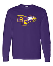 Load image into Gallery viewer, Elmira College EC Mascot Long Sleeve T-Shirt - Purple