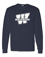 Load image into Gallery viewer, Washburn University W Long Sleeve Shirt - Navy
