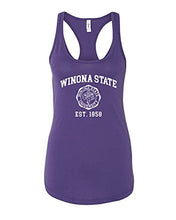Load image into Gallery viewer, Winona State Vintage Est 1858 Ladies Tank Top - Purple Rush