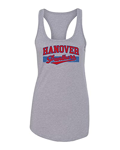 Hanover Panthers Retro Two Color Ladies Tank Top - Heather Grey