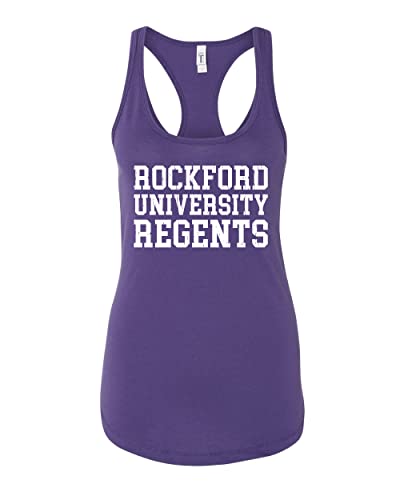 Rockford University Regents Block Ladies Tank Top - Purple Rush