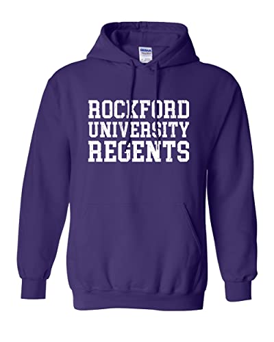 Rockford University Regents Block Hooded Sweatshirt - Purple