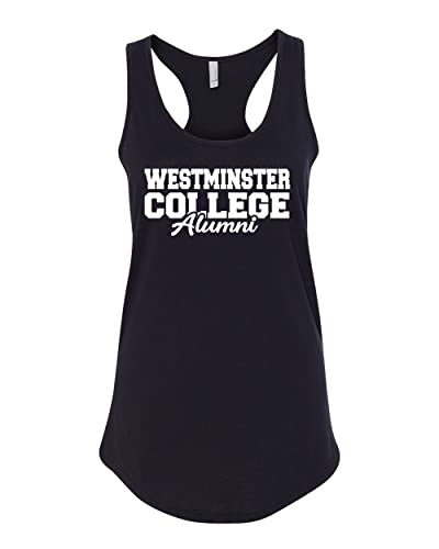 Westminster College Alumni Ladies Racer Tank Top - Black