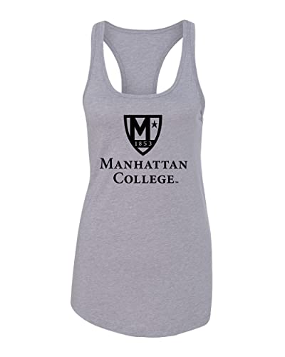 Manhattan College Shield Ladies Tank Top - Heather Grey