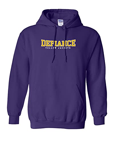 Defiance Yellow Jackets Block Two Color Hooded Sweatshirt - Purple