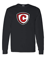 Load image into Gallery viewer, Carthage College Full Shield Long Sleeve T-Shirt - Black