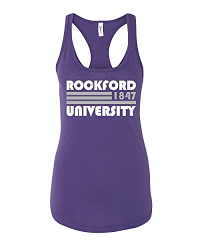 Retro Rockford University Ladies Tank Top - Purple Rush