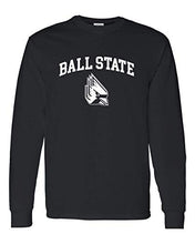 Load image into Gallery viewer, Ball State Block Letters with Student Logo Long Sleeve - Black