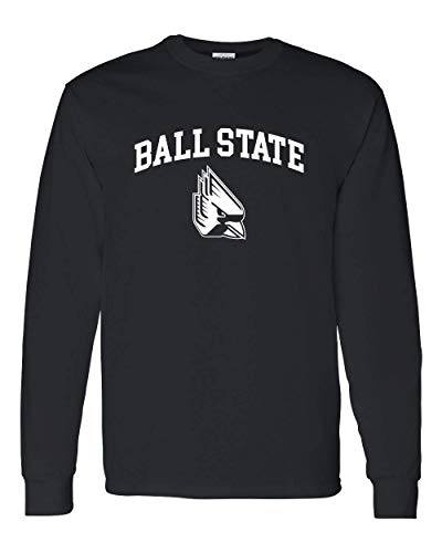 Ball State Block Letters with Student Logo Long Sleeve - Black