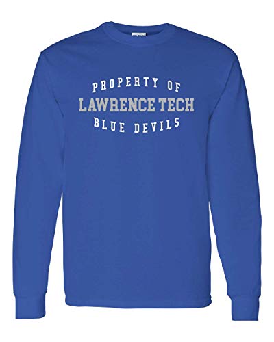 Property of Lawrence Tech Blue Devils 2 Color Long Sleeve - Royal