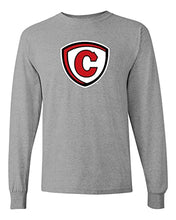 Load image into Gallery viewer, Carthage College Full Shield Long Sleeve T-Shirt - Sport Grey