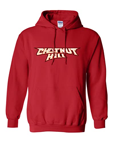 Chestnut Hill College Text Logo Hooded Sweatshirt - Red