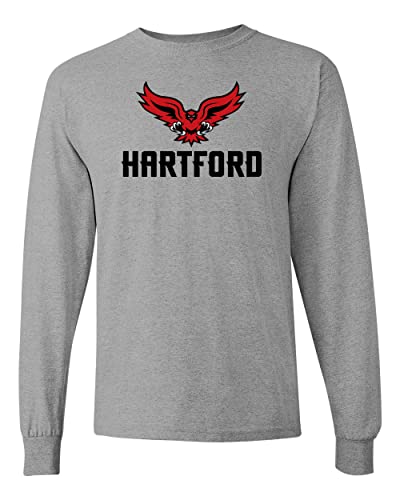 University of Hartford Full Logo Long Sleeve T-Shirt - Sport Grey