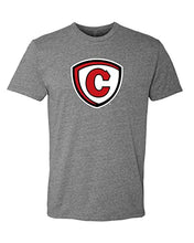 Load image into Gallery viewer, Carthage College Full Shield Exclusive Soft T-Shirt - Dark Heather Gray