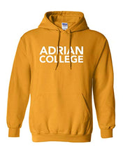 Load image into Gallery viewer, Adrian College Stacked 1Color White Text Hooded Sweatshirt - Gold