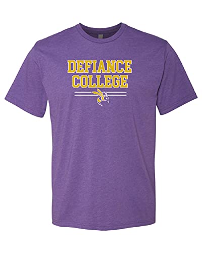 Defiance College Stacked Two Color Exclusive Soft Shirt - Purple Rush