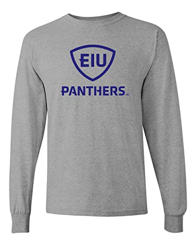 Eastern Illinois Shield Long Sleeve T-Shirt - Sport Grey