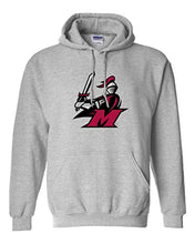 Load image into Gallery viewer, Manhattanville College Full Color Mascot Hooded Sweatshirt - Sport Grey