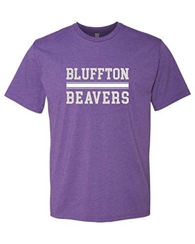 Bluffton Beavers Block Two Color Exclusive Soft Shirt - Purple Rush
