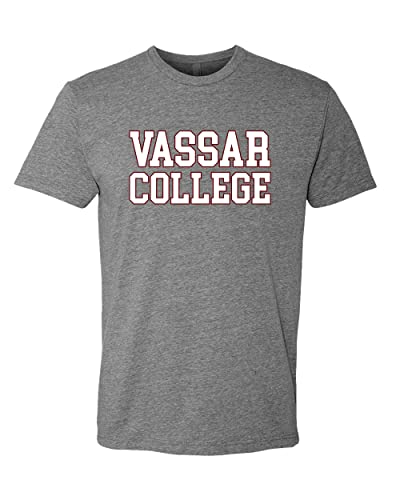 Vassar College Block Letters Exclusive Soft Shirt - Dark Heather Gray