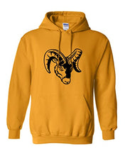 Load image into Gallery viewer, Framingham State University Mascot Head Hooded Sweatshirt - Gold