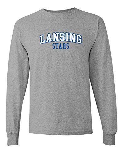 Lansing Stars Arched Two Color Long Sleeve - Sport Grey