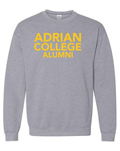 Load image into Gallery viewer, Adrian College Alumni Stacked 1Color Gold Text Crewneck Sweatshirt - Sport Grey
