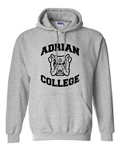 Load image into Gallery viewer, Adrian College Stacked Black Logo Hooded Sweatshirt - Sport Grey