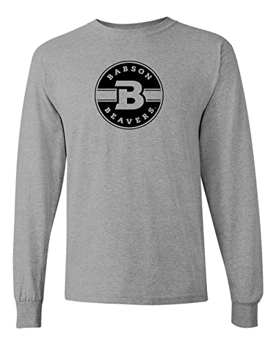 Babson College Circle Logo Long Sleeve T-Shirt - Sport Grey