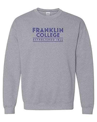 Retro Franklin College Established Crewneck Sweatshirt - Sport Grey